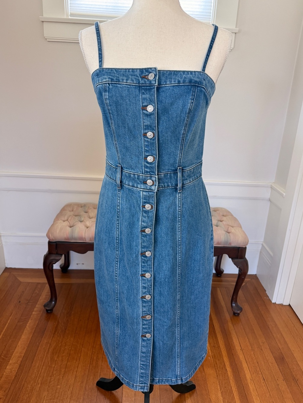 Levi’s Denim Button-Front Midi Dress - Blue